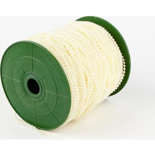 100M 328FOOT 1 Roll 2.5mm Cream Pearls Bead Garland Chain Party Wedding Decoration Center Candle Decor Crafting Favor DIY