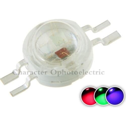 50pcs 4pin 3W RGB Color High Power LED Chip Light (RED+BLUE+ GREEN) for RGB led lamp