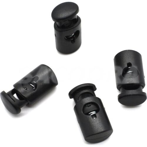 50pcs/pack Cord Lock Stopper Cylinder Barrel Plastic Toggle Clip For Garment Accessories Size:24mm*12mm*8.5mm
