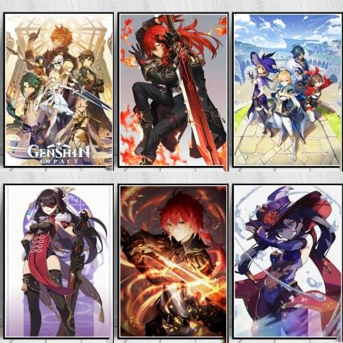 5D DIY Full Drill Diamond Painting Anime Game Genshin Impact Diamond Mosaic Cartoon Embroidery Cross Stitch Home Decor Gift