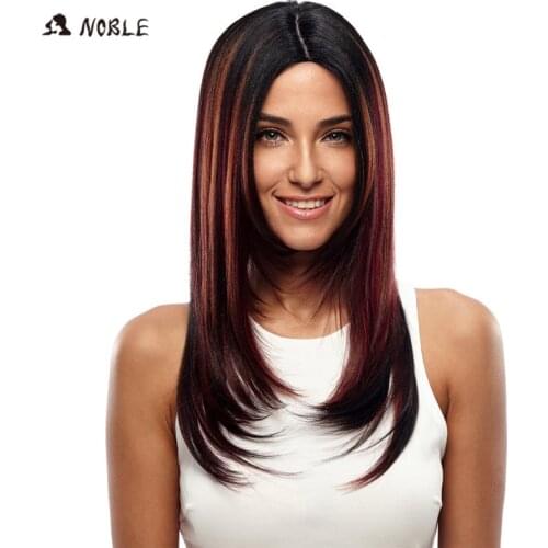 Noble Hair Straight No Lace Wigs 24 Inch Long Synthetic Wigs For Black Women Blue Silver 2 Colors Choice Free Shipping
