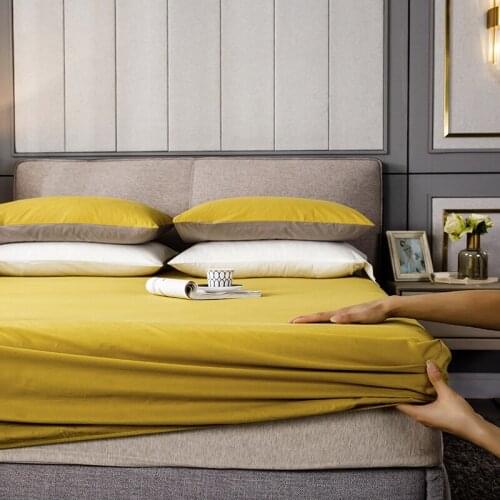 Bonenjoy 1 pc 100% Pure Cotton Fitted Bed Sheet Single Twin Double Queen King Size Bed Sheet with Elastic Bottom Sheet Cotton