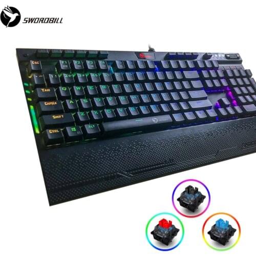 THU Gaming Mechanical Keyboard RGB Backlit Keyboard 104 Keycaps Waterproof Computer Game Keyboards