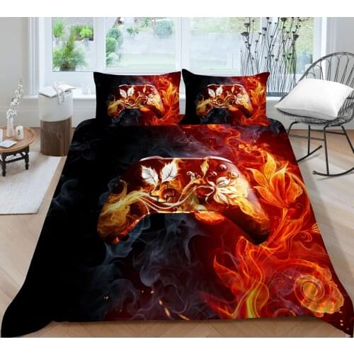 3D Fire and Game Pad Printing Bedding set Quilt cover with pillowcases Bedroom Decor Home Textiles 2/3 pcs