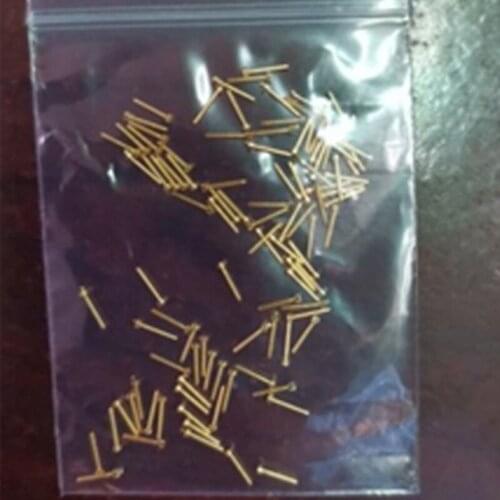 16pcs D0.45mm*4.85mm*1mm module power pin flat head cap straight needle gold-plating