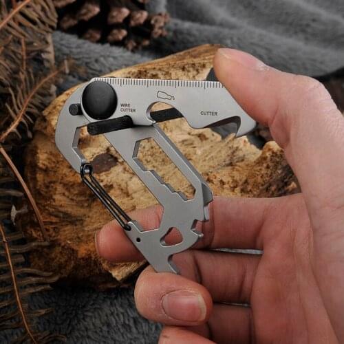 WorthWhile Multifunction Climbing Carabiner EDC Keychain Gear Outdoor Tools Camping Hiking Stainless Steel Wrench Bottle Opener