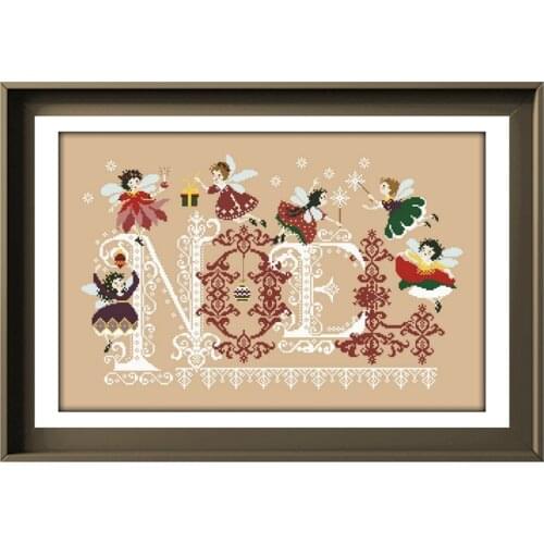 Little fairy cross stitch kits snow flakes pattern design 18ct 14ct 11ct flaxen linen canvas embroidery DIY needlework