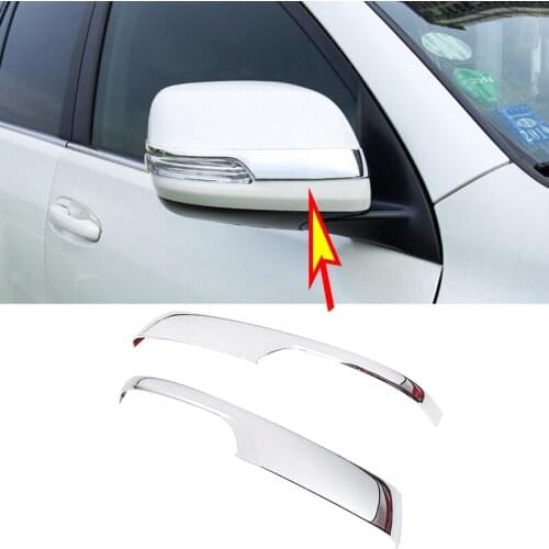 2pcs For Toyota Land Cruiser LC200 2016-2020 ABS Chrome Side Door Mirror Strip Decorative Trim Stickers Car Styling
