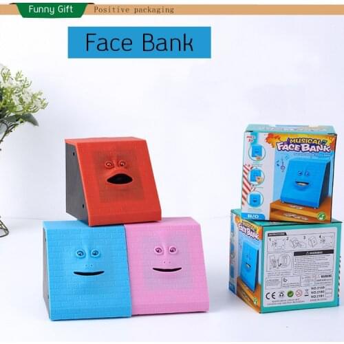 New High Quality Face Bank Money Box Coin Automatically Saving Bank Chewing Piggy Bank For Kids Friend Birthday Christmas Gift