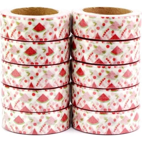 NEW 10PCS/lot Decorative Cute Watermelon Washi Tapes Paper for Scrapbook Bullet journal Adhesive Masking Tapes School Supply
