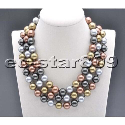 P6284 17“-50" 12mm Black Coffee Bronze Gray SOUTH SEA SHELL PEARL NECKLACE Woman fashion Jewelry