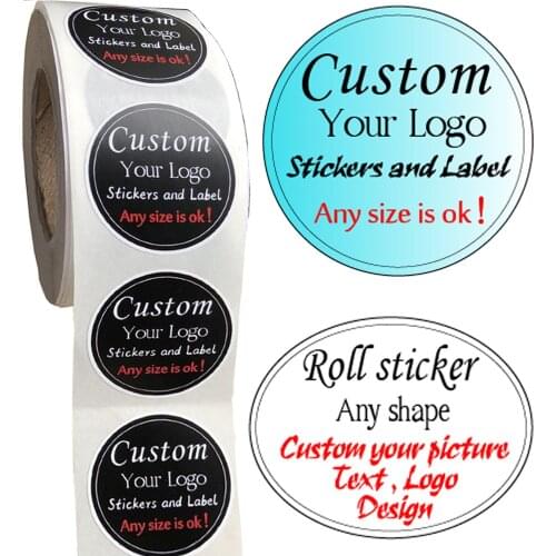 Print Photo custom stickers label Wedding Stickers Personalise LOGO transparent clear adhesive round label Gift Tags decoration