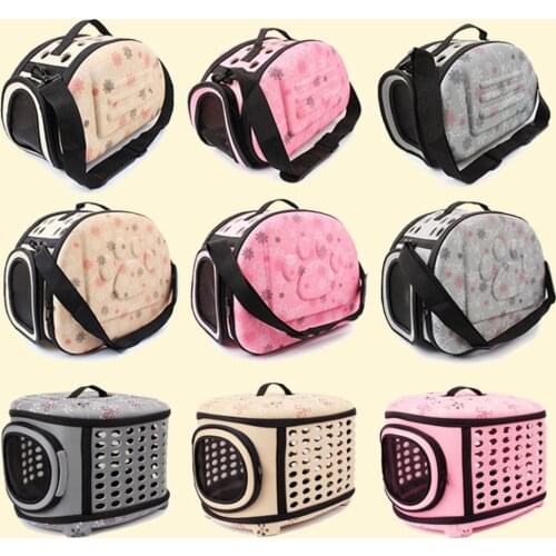 Pet Carrier For Dogs Cat Folding Cage Collapsible Crate Handbag Plastic Carrying Bags Pets Supplies Sac De Transport Pour Chien