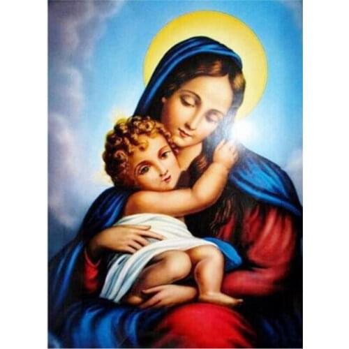 Full diamond painting virgiin mary baby rhinestone embroidery picture religion diamond dotz toys mosaic art wall sticker decor