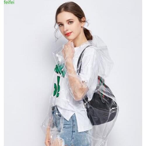 Transparent Ladies Raincoat Raincoat Lightweight Waterproof Poncho Weatherproof Capa De Chuva Moto Rain Gear DD60YY