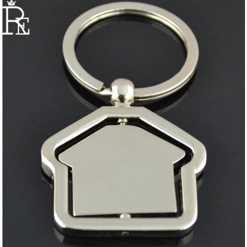 RE 100pcs/lot Free Shipping Photo Frame Rotatable Keychain Keyring Key Chains Rings Wholesale