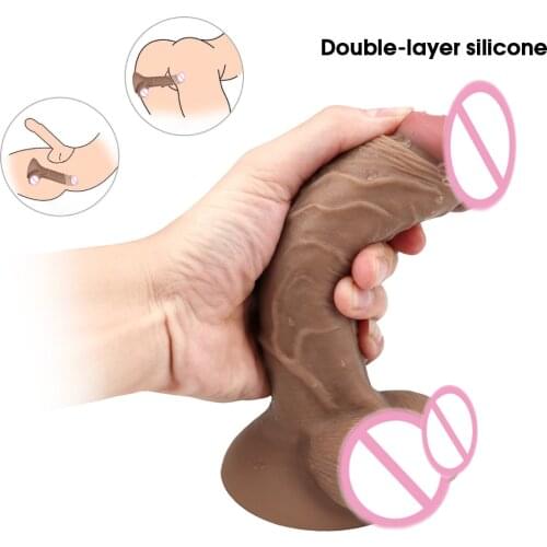 21CM Realistic Silicone Dildo Large Dildo Sex Toy for Women with Thick Glans Real Dong with Powerful Suction Cup Stiff Cock