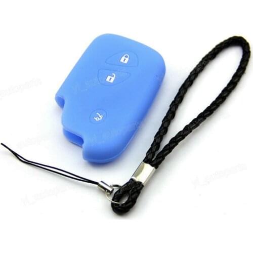 Blue Silicone Case Cover Fit For Lexus LS460 ISF Remote Smart Key 3 Buttons LE3BU
