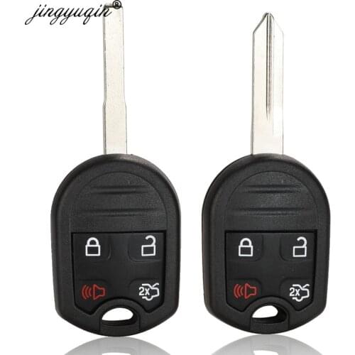 Jingyuqin 20pcs/lot Replacement 4 Button Car Key Shell Case Cover for Ford Focus Fiesta C Max Ka fit Mazda FO38 HU101
