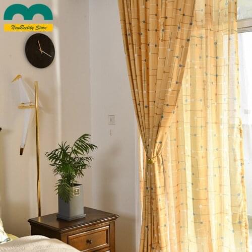 2021 New Modern Simple Curtain Polyester Cotton Checkerboard Printed Shading Curtains for Living Dining Room Bedroom