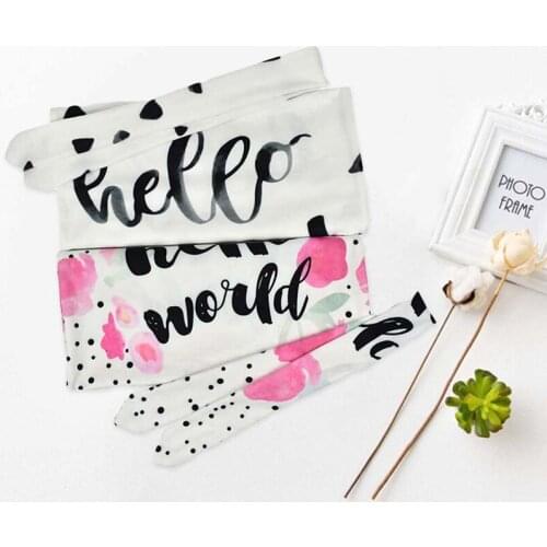 Cocoon Type Swaddle For Baby Infant Sleep Sack Newborn Letter Floral Printed Sleeping Bag With Hair Band Hat Set For 0-3 Months