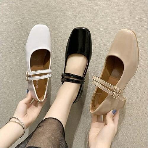 Single Shoes Women Spring and Autumn New Korean Style Round Toe Retro Shallow Mouth French Fashion Mary Jane Shoes Women Shoes