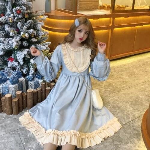 Japanese Kawaii soft girl wind Lolita dress small black dress women spring 2019 new daily cute princess dress