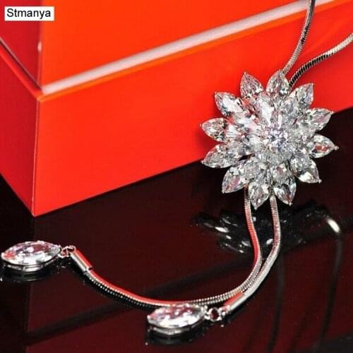 Hot New Fashion Sunflower Tassel Long Necklace Women Fashion Jewelry New Classic Sweater Necklaces & Pendants Bijoux Gift N1076