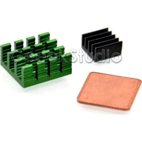 1 Set of 3PCS Aluminum & Copper Heat Sinks Cooling Sinks for Raspberry Pi 3 / 2 Model B