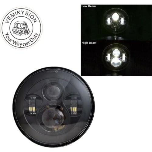 1PC LED Running Light H4 7inch Round LED Headlight Car Accessories for Jeep Wrangler Lada Niva 4X4 Suzuki Samurai