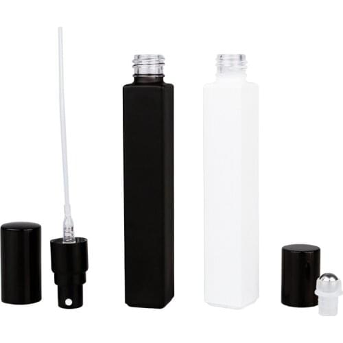 295pcs 10ml Portable Glass Refillable Perfume Bottle With Atomizer Empty Parfume Case For Traveler with Monochrome Logo