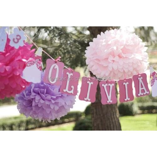 30colors available 8'' (20cm) Tissue Pom Poms Crafts Paper Decorative Flower Ball Party Supplies Wedding Decoration baby shower