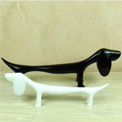 Abstract Badger Dog Statue Handmade Resin Wiener Dog Sculpture Pet Movie Animal Model Decor Home Ornament Gift Craft Furnishing