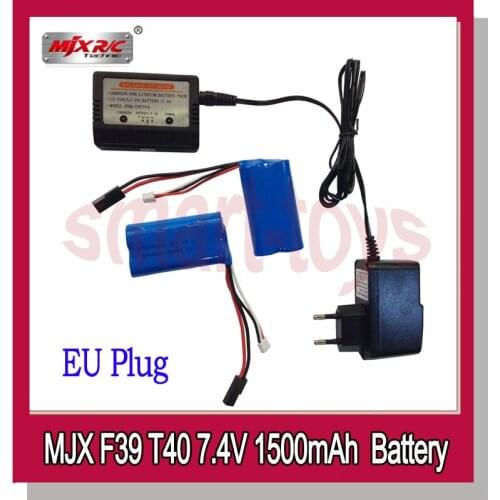 18650 Lipo Battery 7.4V 1500Mah 15C With Balance Charger For MJX T40 T40C F39 F49 T39 DH 9053 9101 9118 Helicopter