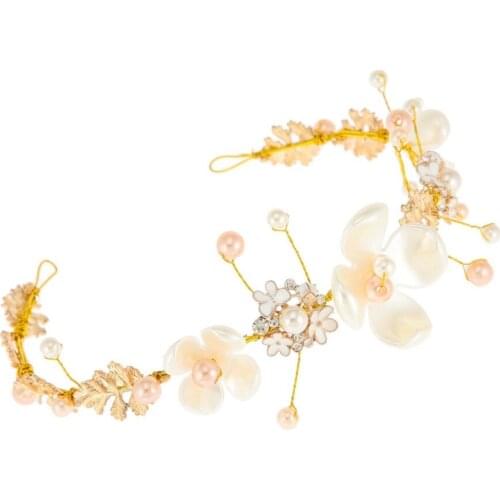Hair Accessories Golden Crystal Wedding Bride Rattan Tiara Crown Hair Accessories Girls Flower Headbangd Wedding Bridal Jewelry