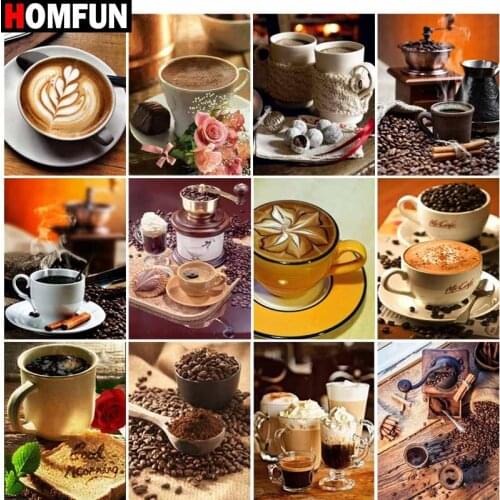 HOMFUN Full Square/Round Drill 5D DIY Diamond Painting "Coffee dessert landscape" Embroidery Cross Stitch 5D Home Decor Gift