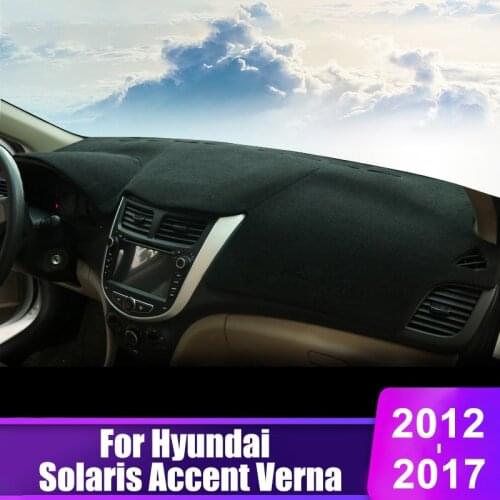 For Hyundai Solaris Accent Verna 2012 2013 2014 2015 2016 2017 Car Dashboard Cover Mats Avoid Light Pad Sun Shade Desk Carpets