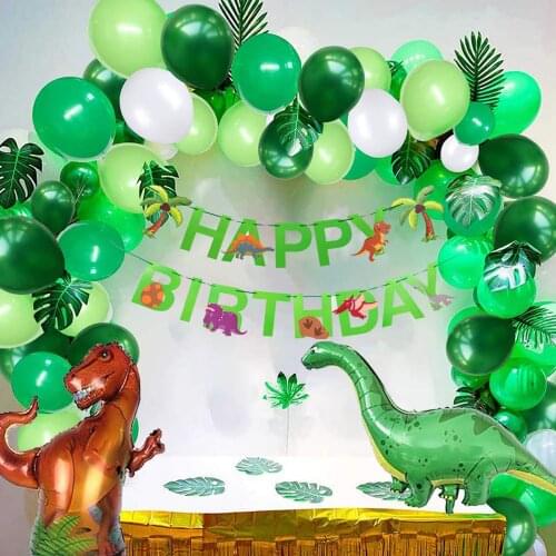 Happy Birthday Banner Background Dinosaur Birthday Party Decorations Dino Party Supplies Dinosaur Party Balloons Kit For Girls