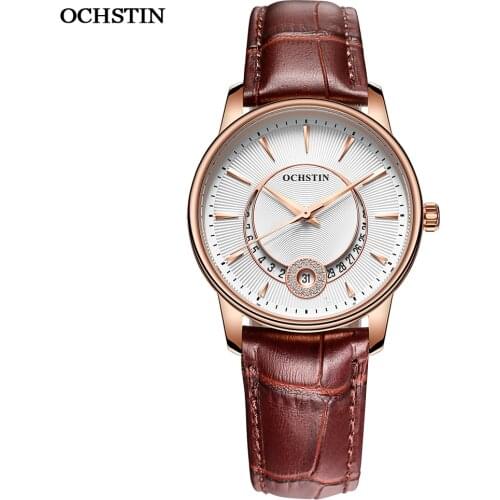 OCHSTIN Top Brand 2021 Women Quartz Movement Waterproof Watches Gifts For Female Diamond Dial Leather Watch Ladies Fashion Clock