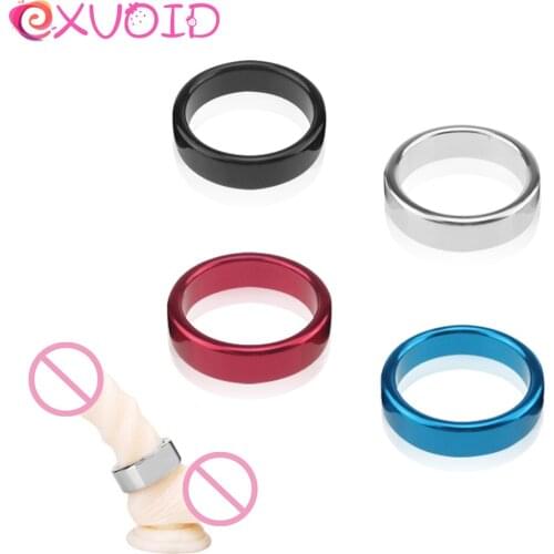 EXVOID Metal Penis Ring Penis Lock Scrotum Bind Sex Toys for Men Erection Large Cock Ring Delay Ejaculation BDSM Bondage