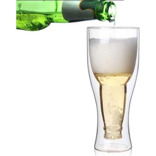 Homies NEW Glass mug 3D 2-tier Lovely Innovative Beer Glasses Heat-resistant Double Wall Coffee Cup Milk Juice Christmas mug