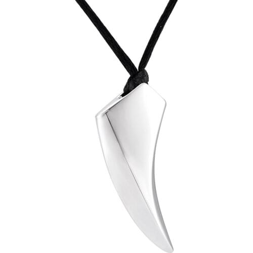 IJD9918 20/30/50 WHOLESALE Stainelss Steel Wolf tooth Memorial Urn Necklace Keepsake Cremation Jewelry Pendant with Rope Chain