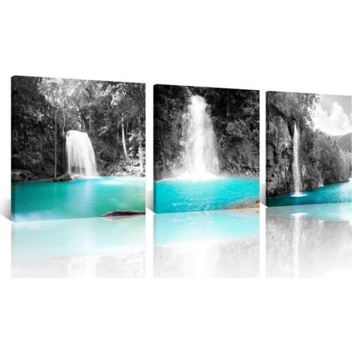Canvas Prints Beautiful Scenery Wall Art Mountain Waterfalls Pictures on Canvas For Home Decor , Ready To Hang Drop shipping