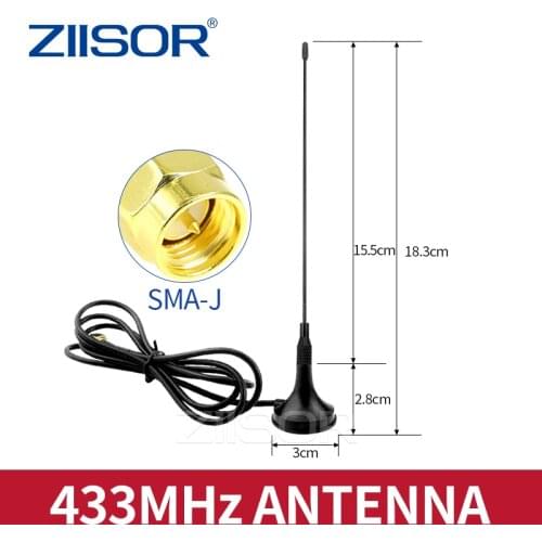 433MHz High Gain Whip Magnetic Antenna SMA Male 433M Wireless Module LoRa Spread Spectrum WiFi Omnidirectional