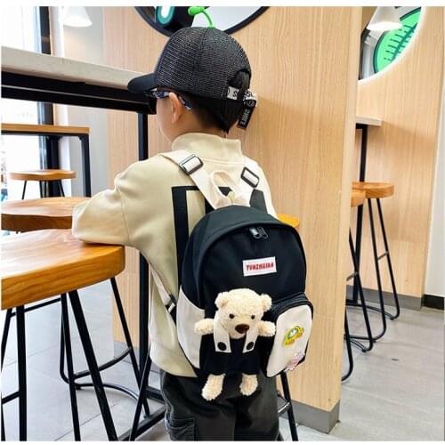 Little Bear Cartoon Children Backpack Backpack Doll Bear School Bag