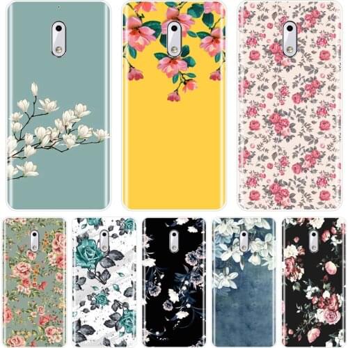 Rose Flower Yellow Blue Black Floral Pretty Back Cover For Nokia 1 2 3 5 6 8 Soft Silicone Case For Nokia 7 Plus X6 Phone Case