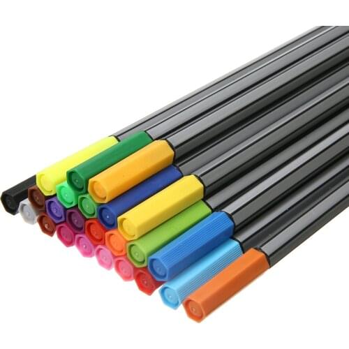 24 Colors 0.4mm Fineliner Pens Set Plastic Colorul Painting Markers Pen Fineliners Hook Line Pen DIY Art School Supply