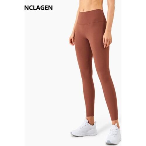 NCLAGEN 2021 Yoga Pants Womens GYM Naked-feel Fabric High Waist Professional Fitness Leggings Sport Strength Pocket Squat Proof