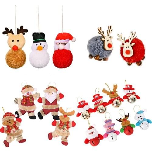 New Year Santa Claus Doll Christmas Tree Hanging Ornaments Decor Christmas Elk Pendants Decoration For Home 2022 Ornament