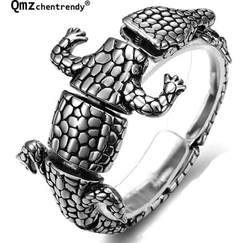 New Arrivals Mens boys Steel Animal alligator crocodile Bangle Bracelet Gift Punk stainless steel jewelry factory Price